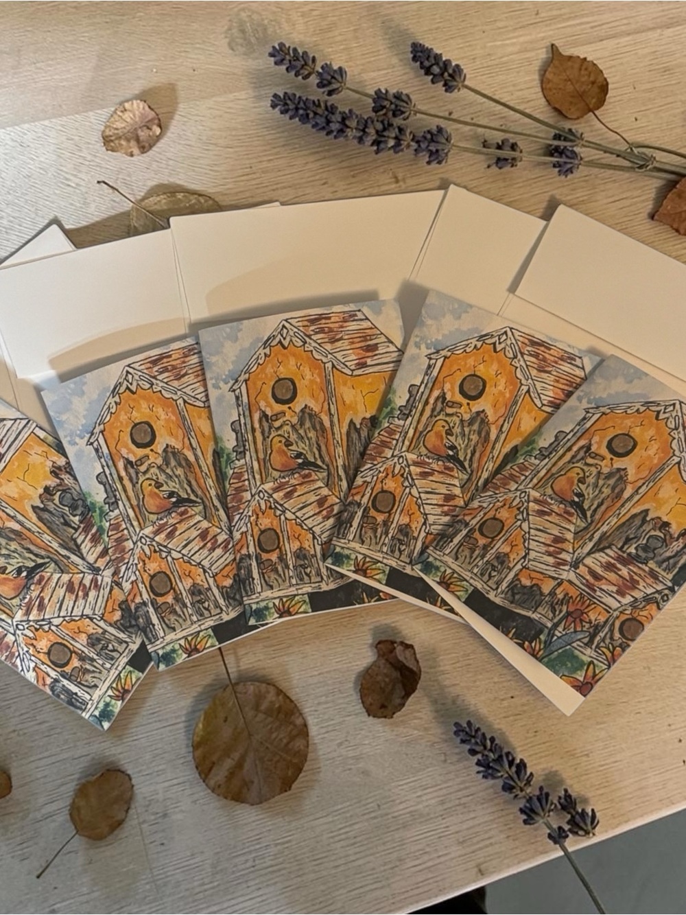 Sunflower Birdhouse Stationery Card Set of 5 | by Briefcase Artist